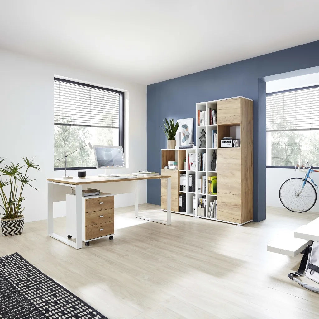 Germania Schedario e Ruote Altino 40x48,9x56,9cm Rovere Navarra Bianco 426459