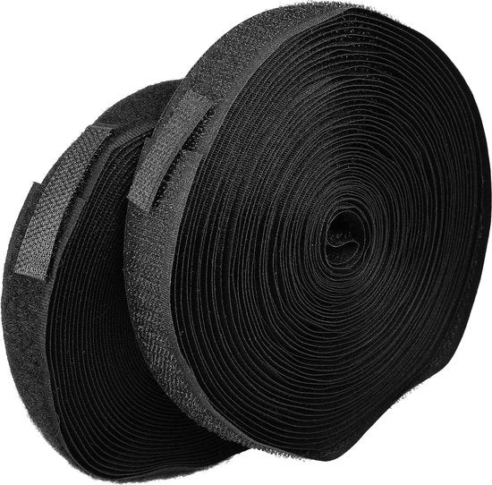 Nastro Velcro per cucito e fleece - 20 mm x 10 m nero - adesivo resistente per bambini
