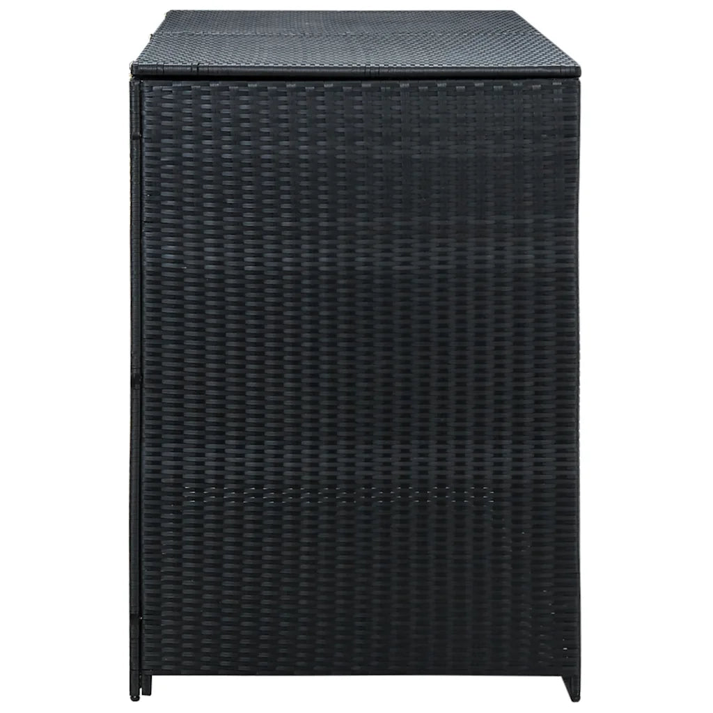 Copribidone Doppio per Spazzatura Polyrattan Nero 148x80x111 cm  cod mxl 65901