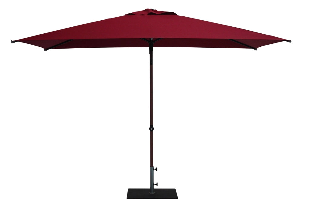 Ombrellone da Giardino 3x2 m Palo Ø38 mm in Alluminio Effetto Legno Tessuto Olefin Trend Wood Bordeaux