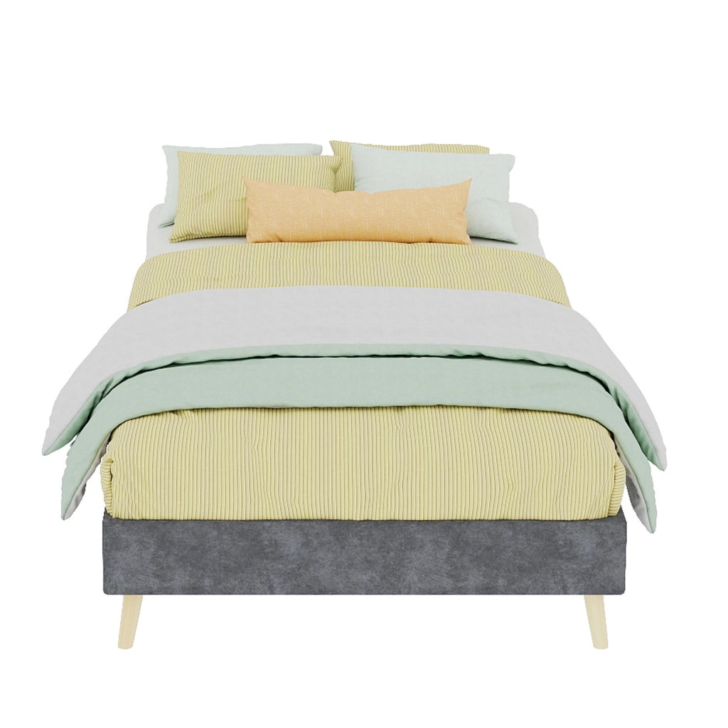 letto tela e metallo grigio 90 x 200 cm