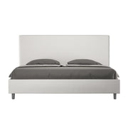 BS COM Letto matrimoniale king size senza rete imbottito 190x200 similpelle bianco