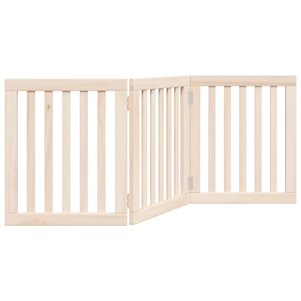 Cancelletto per cani pieghevole a 3 pannelli 150 cm in legno di pioppo 352236