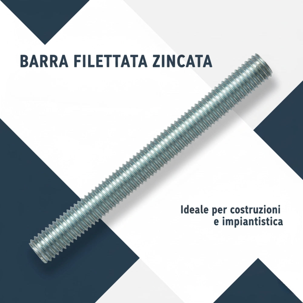 Barra filettata in acciaio 1 metro din 976-1 per applicazioni industriali *** misura 8 x 1,2 mm, confezione 1