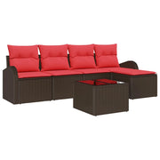 Set Divano da Giardino | Set Salotto da Giardino Marrone polyrattan