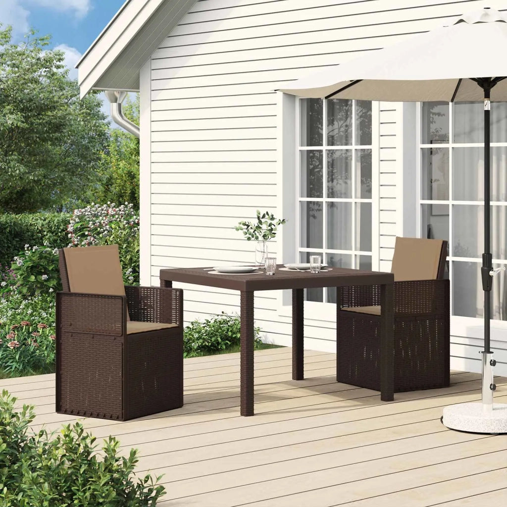 Sedie da pranzo da giardino 2 pcs Marrone e Tortora PP