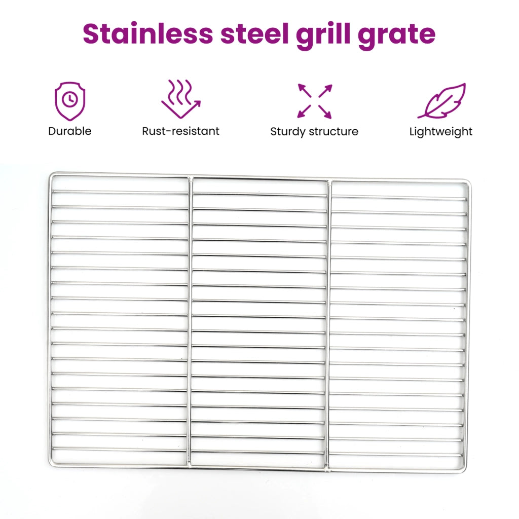 Griglia BBQ  con manici rettangolare 60x40 cm in acciaio inossidabile 304