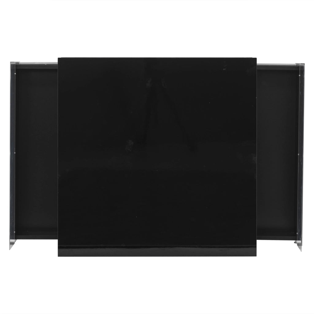 Tavolino da caffè 70x70x41 cm; LED regolabile via app con 2 cassetti; pannello lucido; truciolato nero