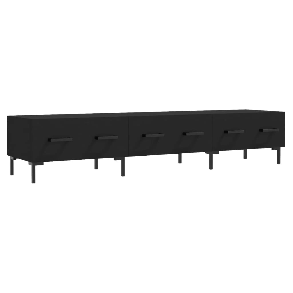 Mobile TV multimediale mensola TV credenza TV sala da pranzo soggiorno camera da letto 150 x 36 x 30 cm legno ingegnerizzato nero 02_0026033