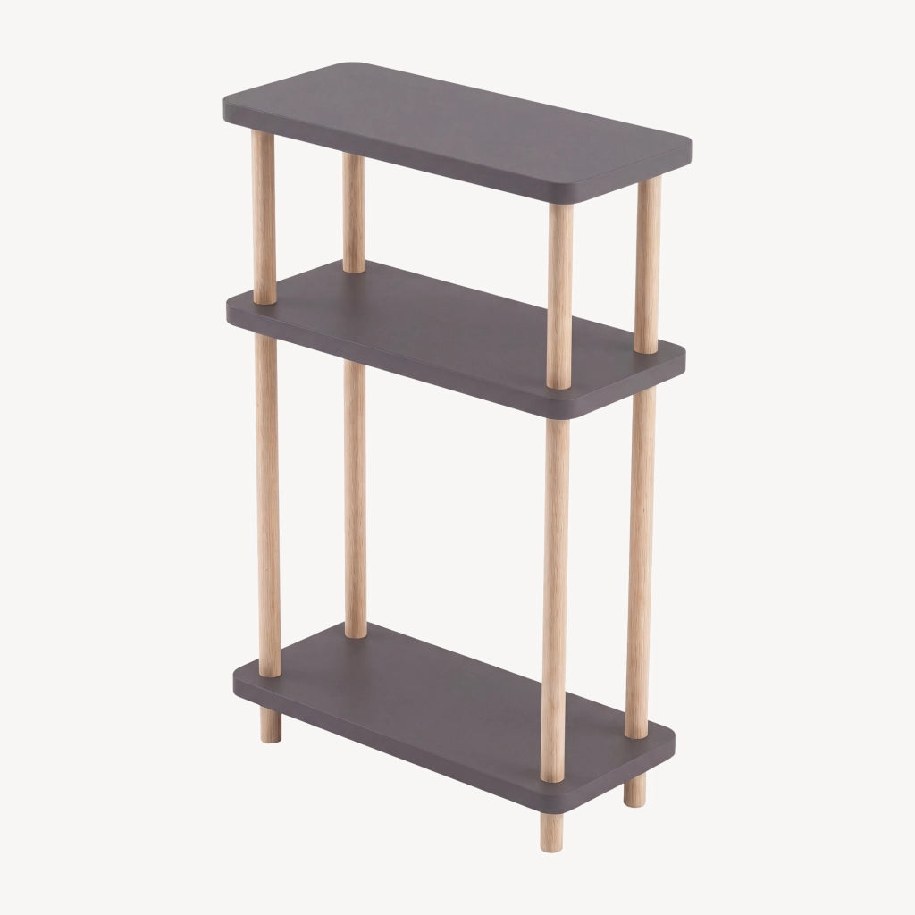 Scaffale da Terra Multiuso Nampernu a 3 Piani 62 x 40 x 18 cm - Grigio Antracite [en.casa]