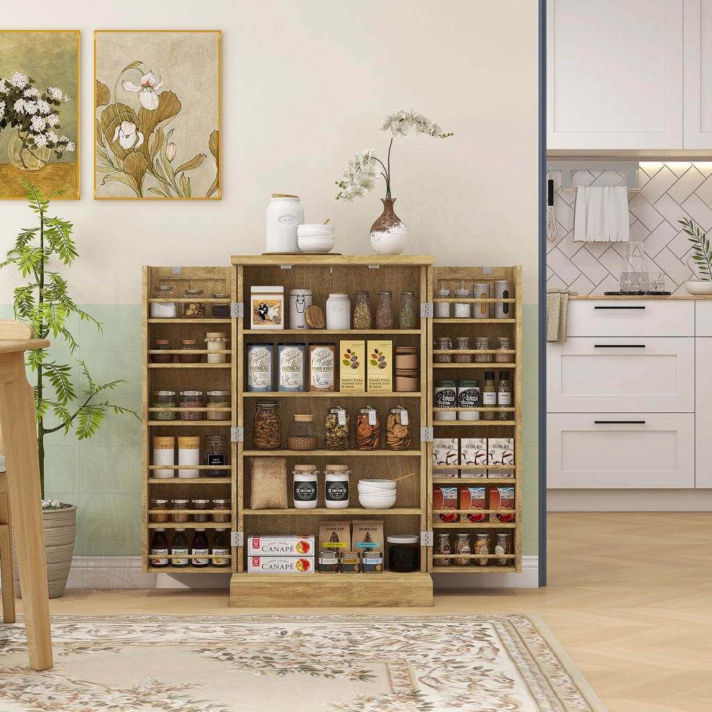 Armadio Cucina con Ripiani ¨C Minimal ¨C Legno di Ratan 60x30x104