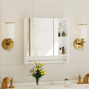 Mobile bagno con specchio bianco e vani a giorno