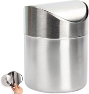 Scatola dei Rifiuti Mini Desktop in Acciaio Inossidabile Piccola Moda per Tavoli da Cucina Scrivanie e Tavoli da Ufficio