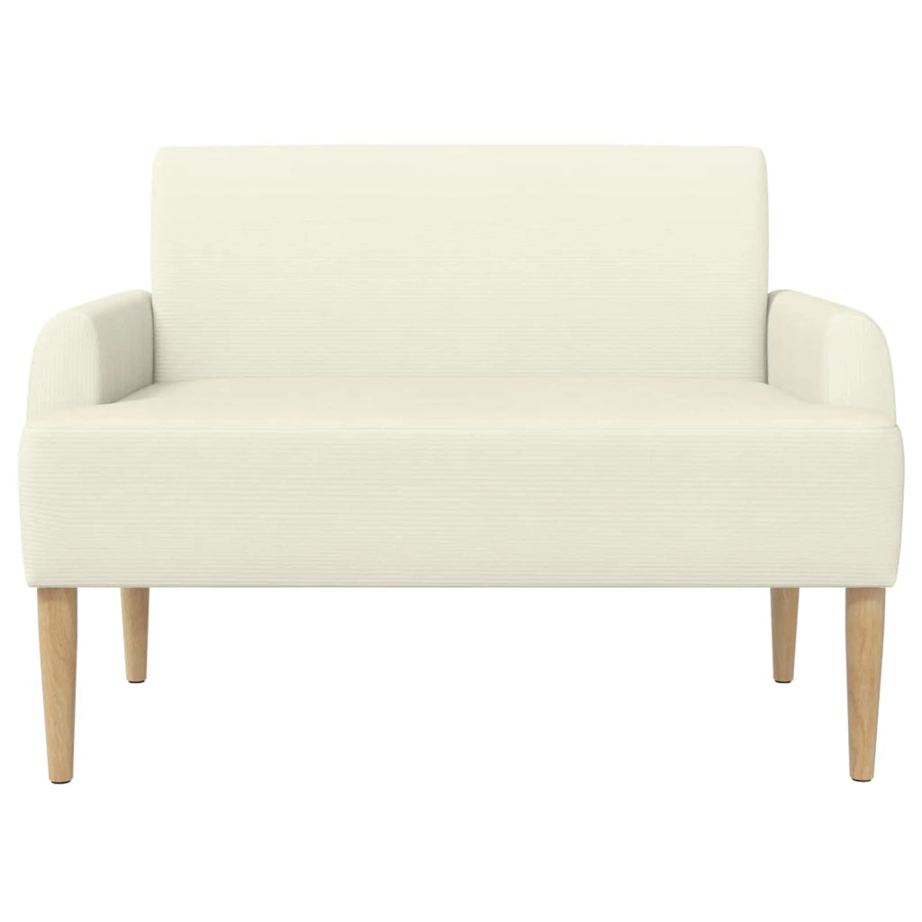 Loveseat con bottoni imbottiti Crema 116 x 67 x 81 cm 42041790