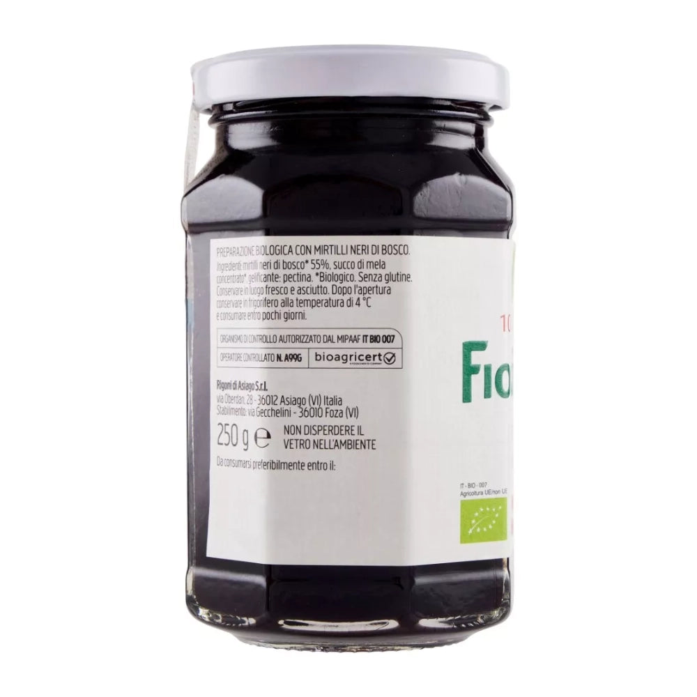Rigoni di asiago fiordifrutta bio mirtilli neri di bosco vasetto da 250 grammi