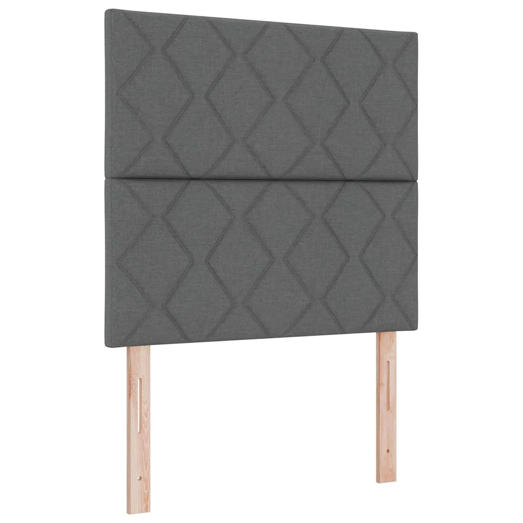 Letto a molle con materasso Grigio scuro 120 x 200 cm Tessuto 3339687