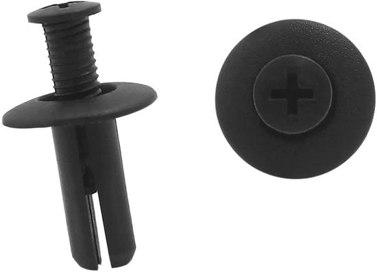 Viti in plastica a clip 20 pezzi - nero - adatti per auto - diametro 8 mm / 20 mm - clip per auto