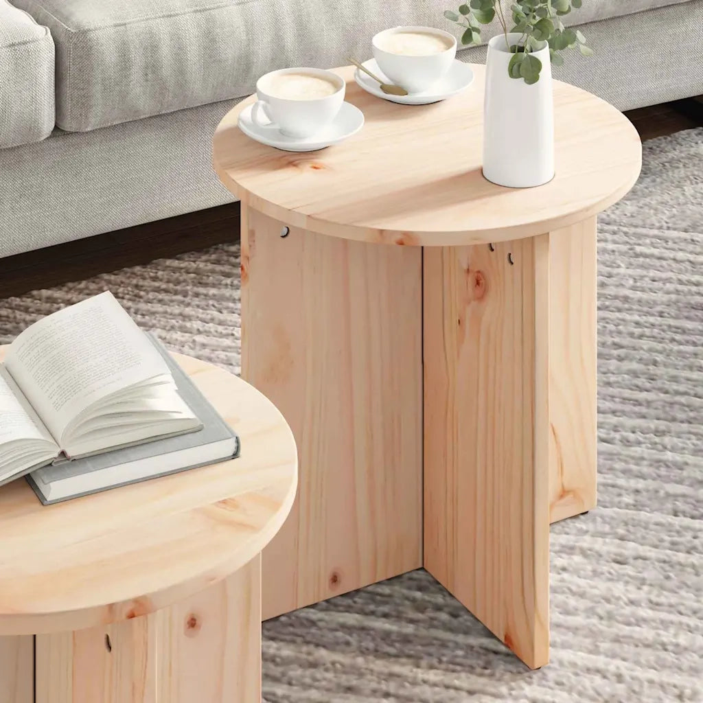 vidaXL Tavolino da salotto 2 pcs Naturale 41.5 x 41.5 x 41 cm