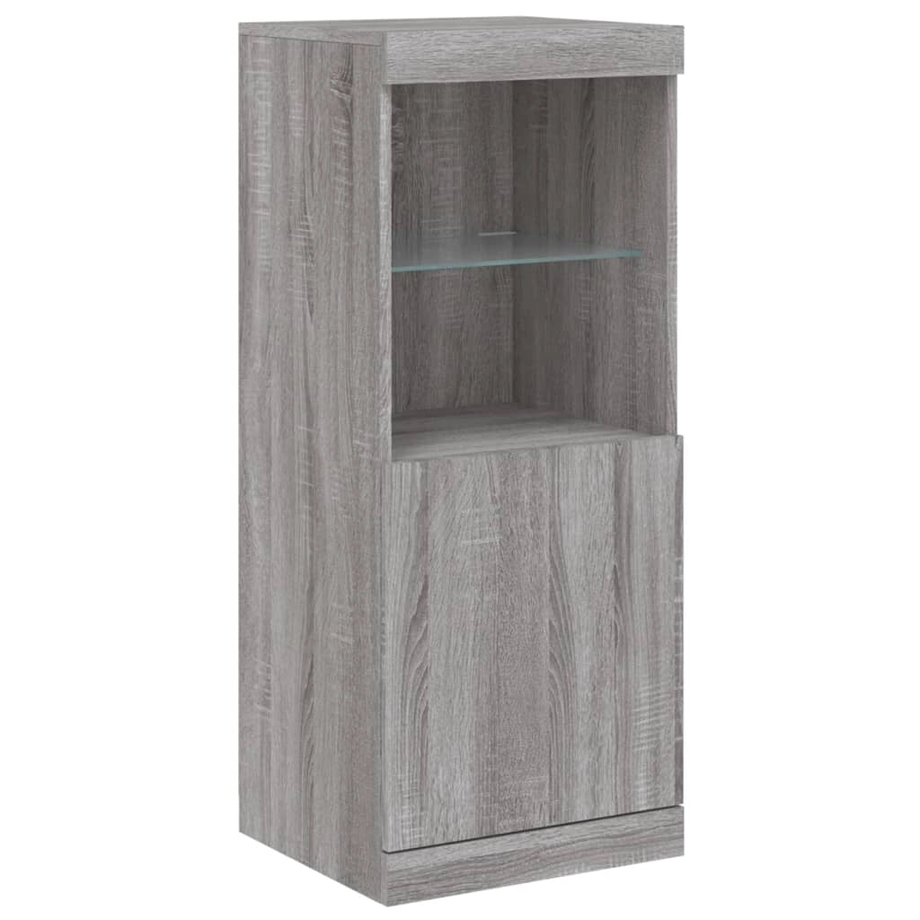 Buffet credenza cassettiera armadio mobile contenitore organizer per cucina soggiorno salotto con luci LED Sonoma 162 x 37 x 100 cm grigio 02_0030054
