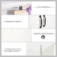 Armadietto 2 Ripiani Montabile a Parete da Parete Cucina Bagno Legno 60x19,8x58cm Bianco