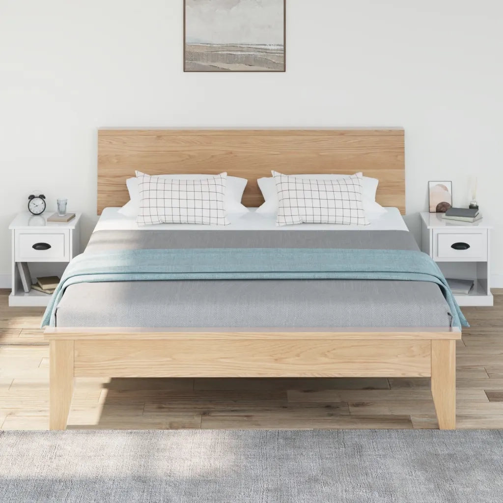 Comodini 2 pz-Set di 2 Tavolino da notte Bianco Lucido 39x39x47,5 cm in Legno Multistrato