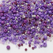 Set di perle in vetro 4 confezioni - Misto di perle 2/3/4 mm - Creazione di gioielli - Lavorazione artigianale - Decorazione - 17 g per confezione