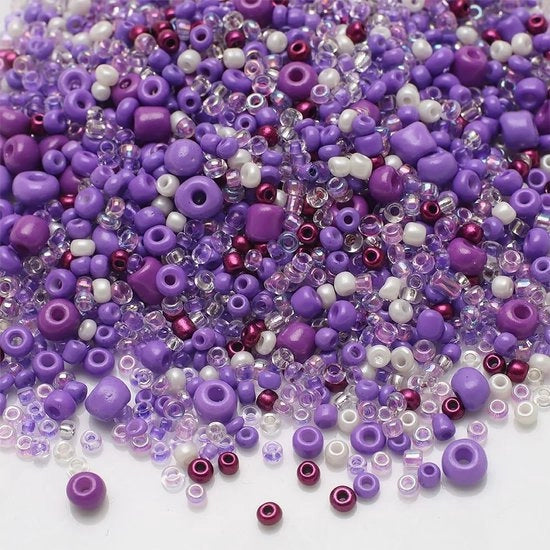 Set di perle in vetro 4 confezioni - Misto di perle 2/3/4 mm - Creazione di gioielli - Lavorazione artigianale - Decorazione - 17 g per confezione