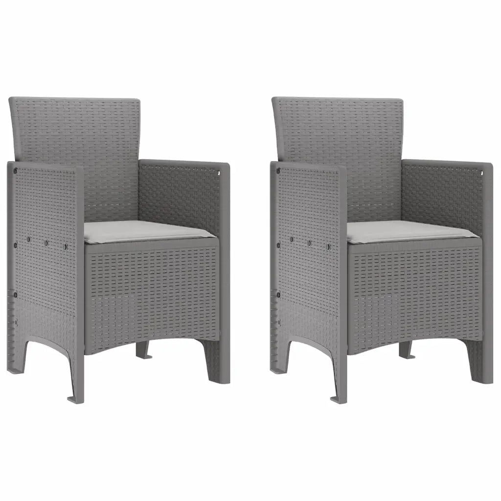 Set da Pranzo per Giardino 3 pcs Grigio chiaro Polipropilene