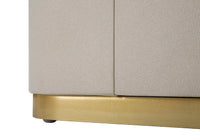 Comodino Beauty 60x47x40 cm in Legno MDF e Metallo Crema/Oro