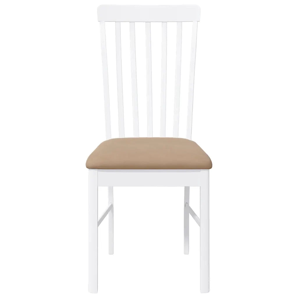 Sedie da Pranzo con Cuscini 2 pz Bianco Legno Massello di Hevea 4102506