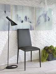 4x Sedia in similpelle grigio scuro 40x496h cm