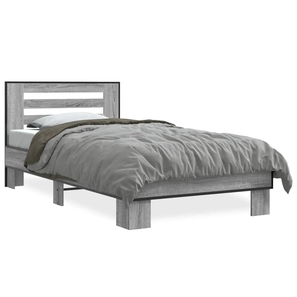 Giroletto Grigio Sonoma 100x200 cm Legno Multistrato e Metallo 845650