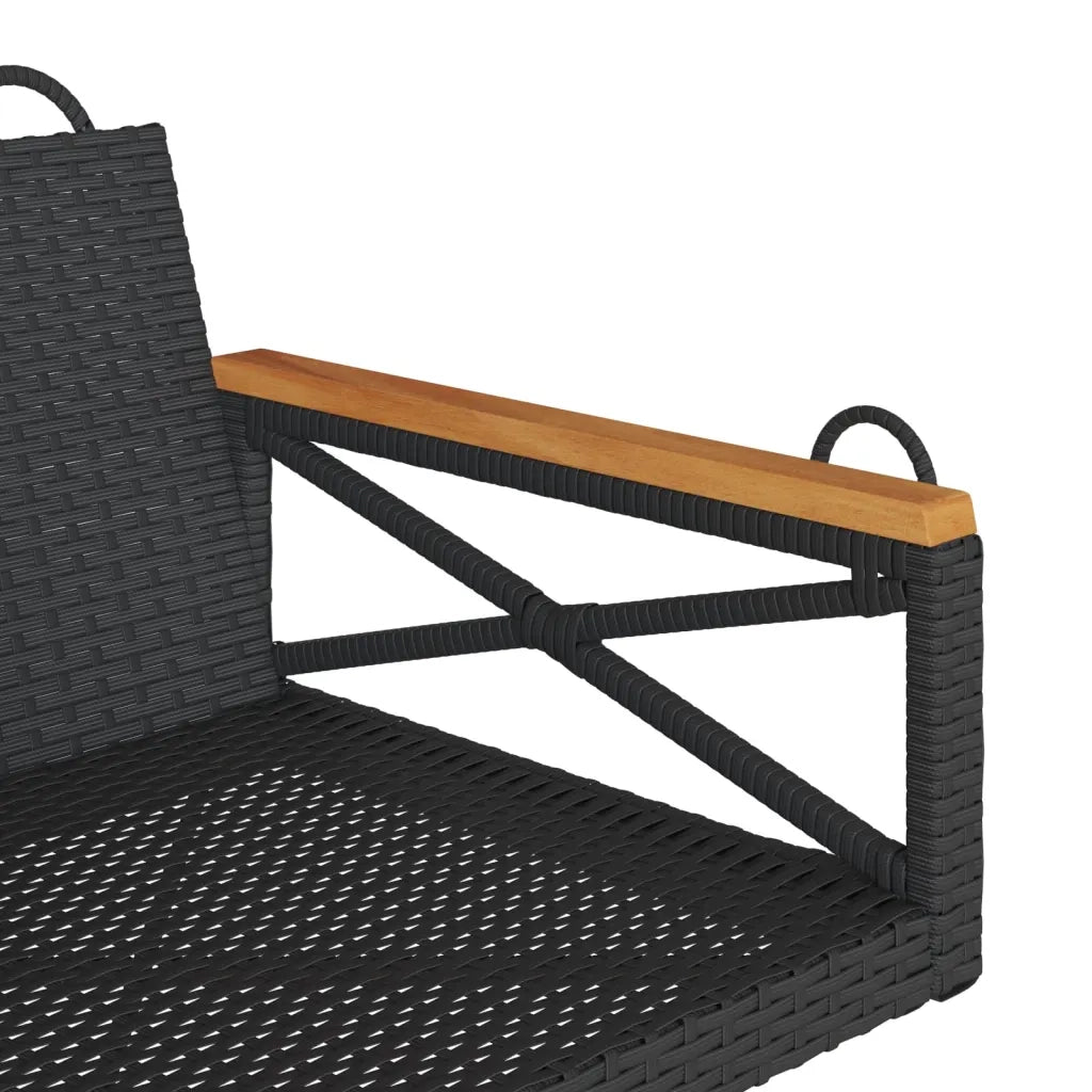 Panca da Giardino | Panchina a Dondolo Nera 63x62x40 cm in Polyrattan