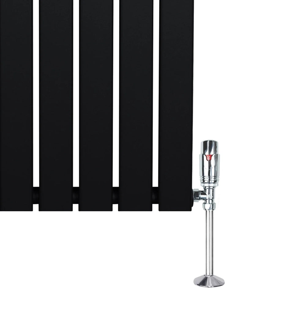 Radiatore Verticale 1800 x 560 mm con Valvole TRV Nero