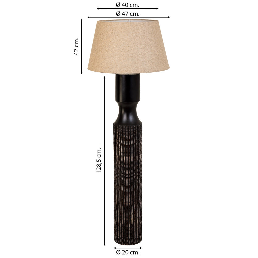 Lampada da terra in poliresina marrone