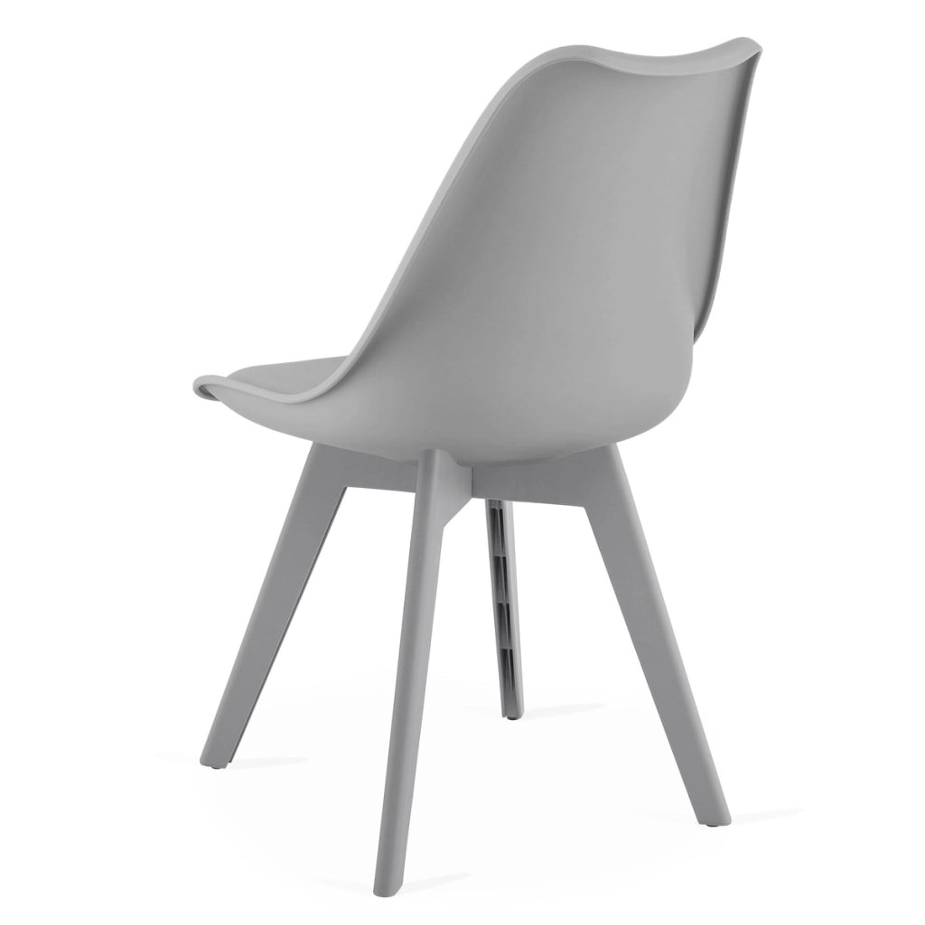 Set di 2 sedie Mark in polipropilene grigio con cuscino