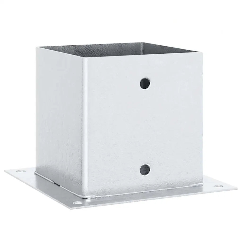 Basi per Pali Quadrate 4 pz Argento 141x141 mm Acciaio Zincato CFW4675074