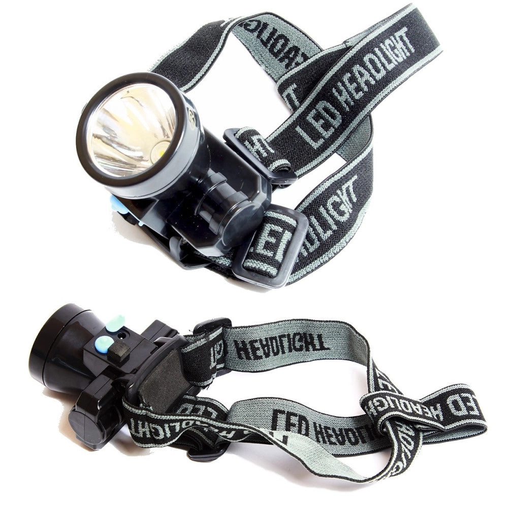 Trade Shop - Torcia Lampada Frontale A Led Ricaricabile Antipioggia Pesca Caccia Ciclismo -