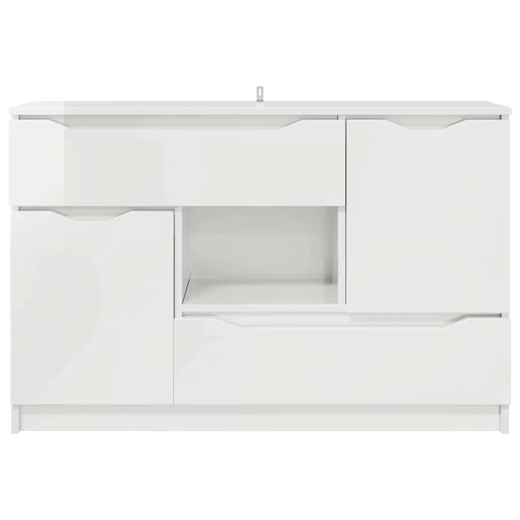 Credenza Bianco Lucido 100 x 30 x 65,6 Legno multistrato