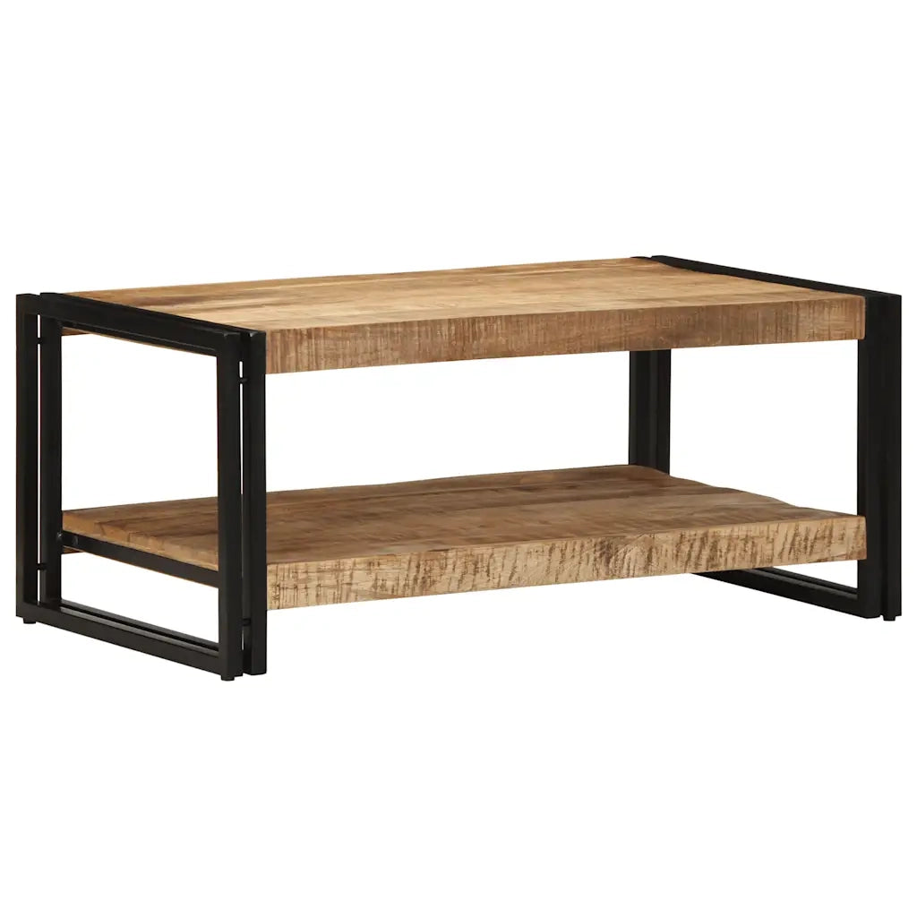 Tavolino da Salotto 90x50x38 cm Legno Massello di Mango Grezzo 4102715
