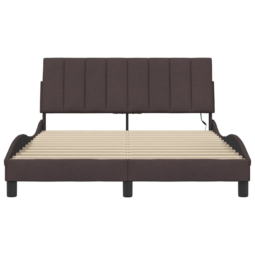 Giroletto senza Materasso Hanko Marrone Scuro 140x200 cm Tessuto
