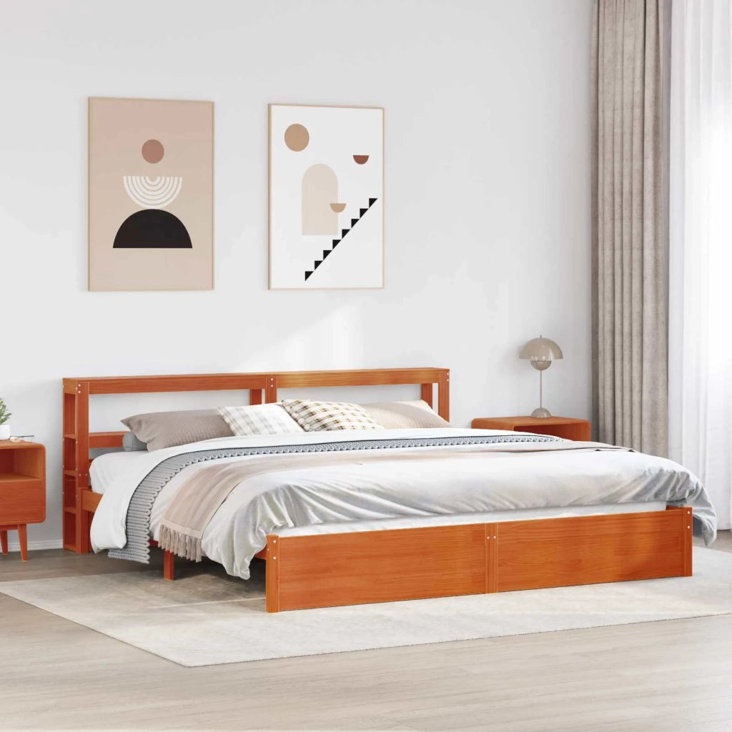Struttura del letto con testiera Marrone cerato 200 x 200 cm 3422771