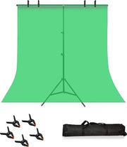Set di sfondo fotografico fotostudio verde, standaard T per sfondo fotografico regolabile in altezza 80 x 200 cm, 150 x 200 cm schermo verde pieghevole con stand e 5 viti per fotografie, video e tv