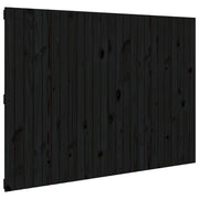 Testiera | Testata da Parete Nera 159,5x3x110cm in Legno Massello di Pino