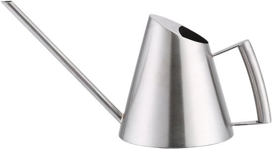 Giocello in acciaio inossidabile con lungo getto per piante da camera - 900 ml argento - utilizzo interno ed esterno