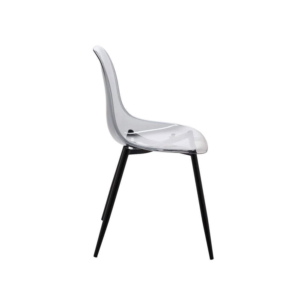 Set di 6 sedie Amstrong, Poltrona in PET, Sedia da pranzo ergonomica, Seduta per riunioni, 53x46h81 cm, Fumé
