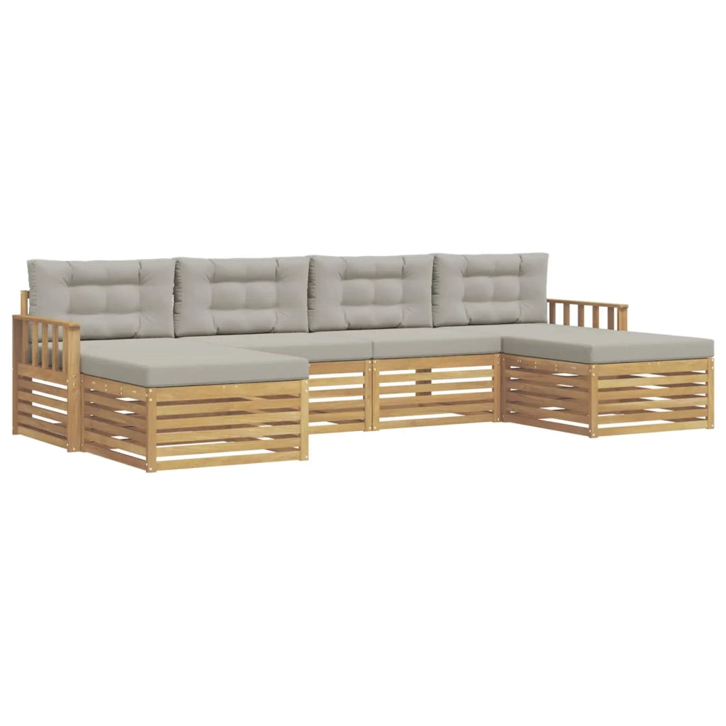 Set di divani da esterno 6 pz Bianco e Grigio Chiaro 3390916
