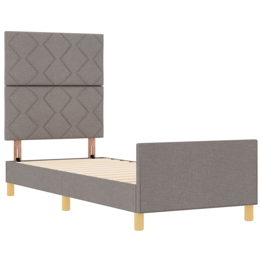Letto  Taupe 80x200 cm in Tessuto