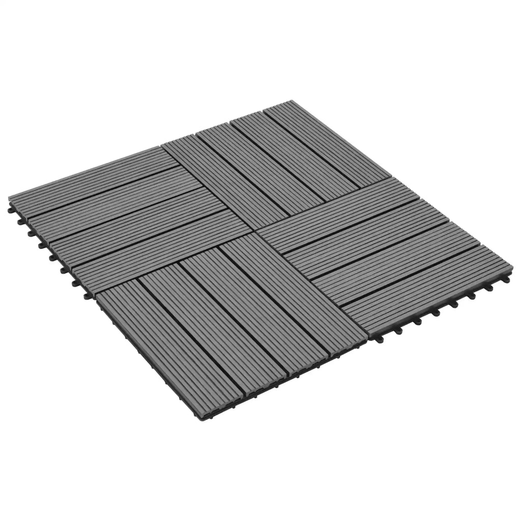Piastrella per Decking 11 pz Grigio 30 x 30 cm WPC CFW6651965