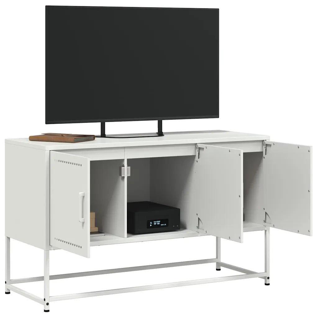 Mobile TV Bianco 100,5x39x60,5 cm in Acciaio 846481